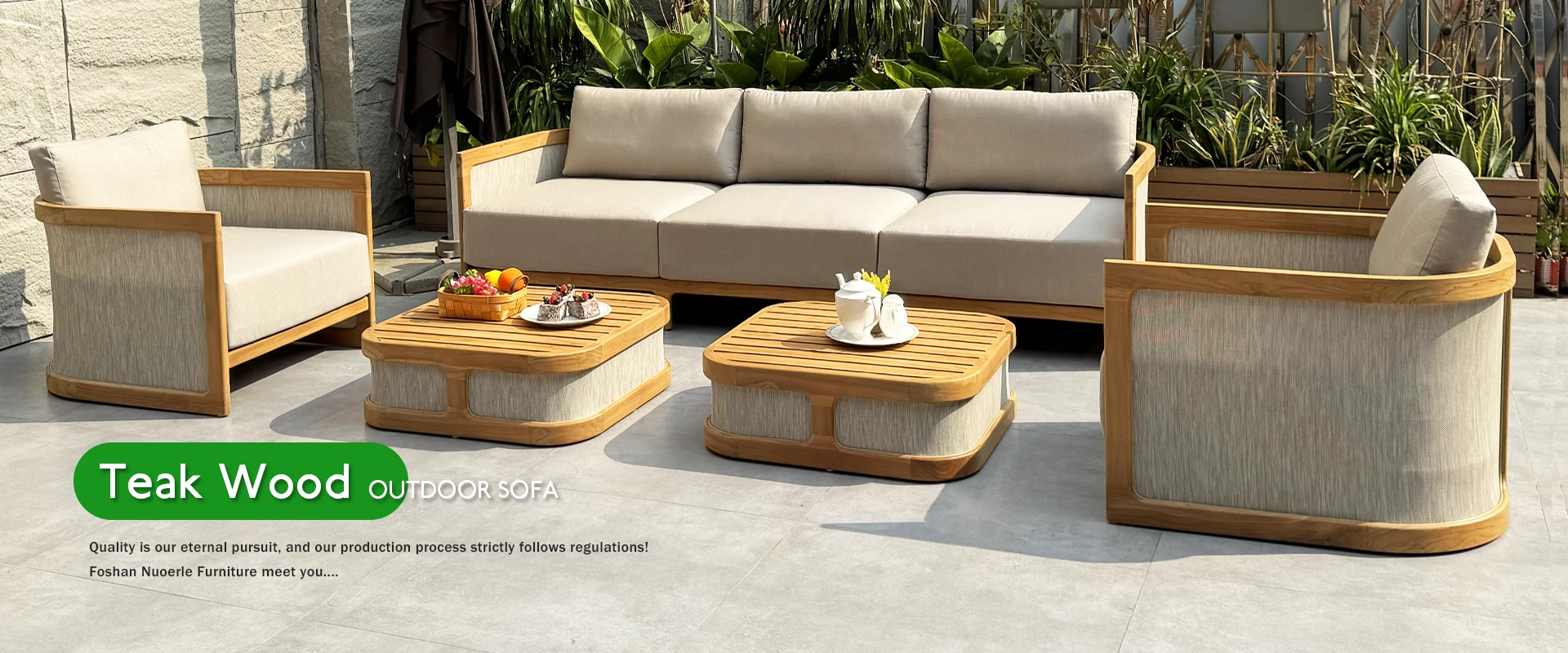 Teak træ udendørs sofa Kina