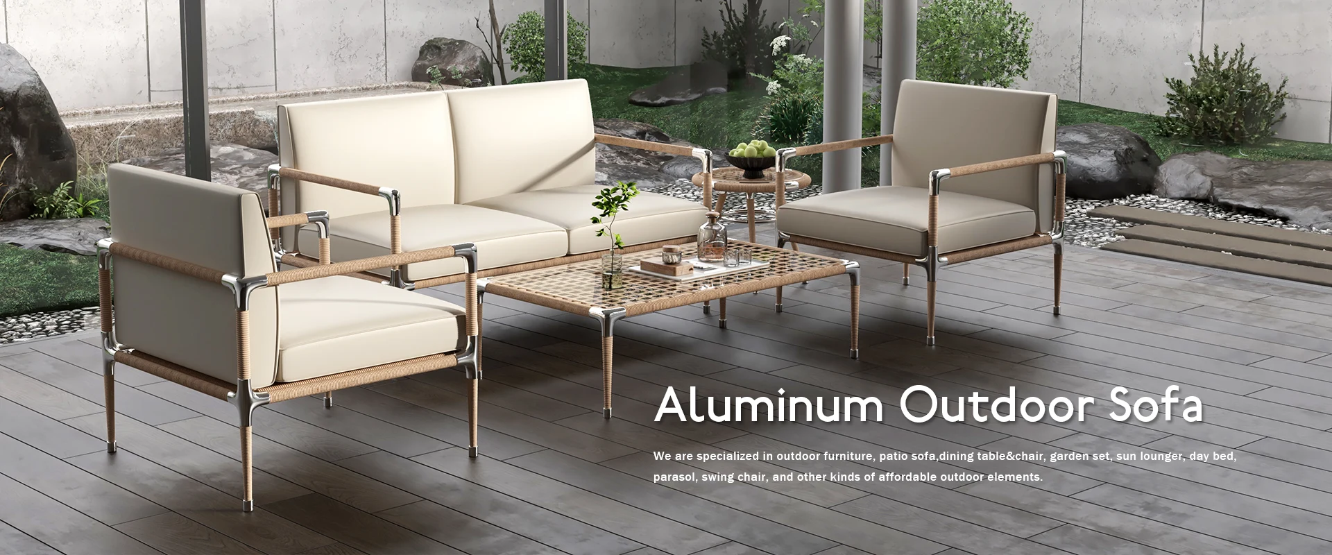 Aluminium udendørs sofa producent