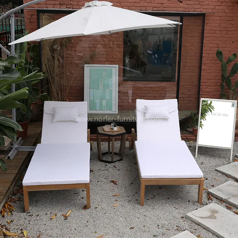 High-end udendørs teak træ solstol