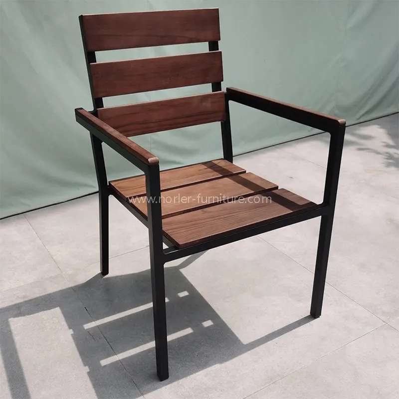 Udendørs aluminiumsramme fuld teak træbol