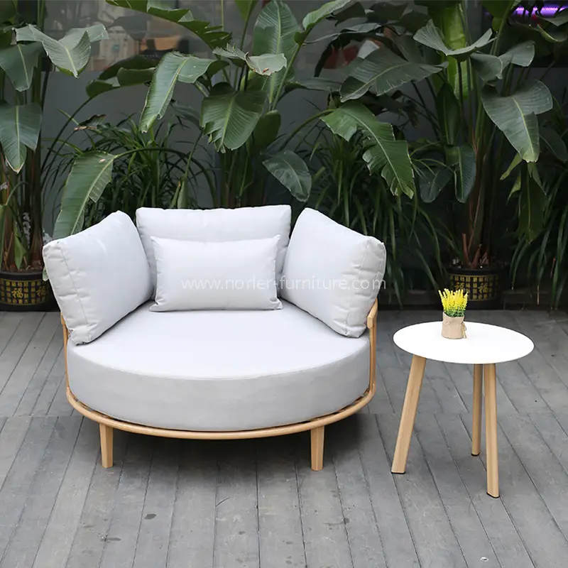Udendørs aluminiumsramme Patio Balkon Round Bed Furniture