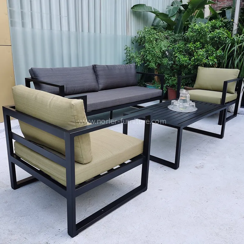 Udendørs aluminiumspulverramme tyk pude sofa